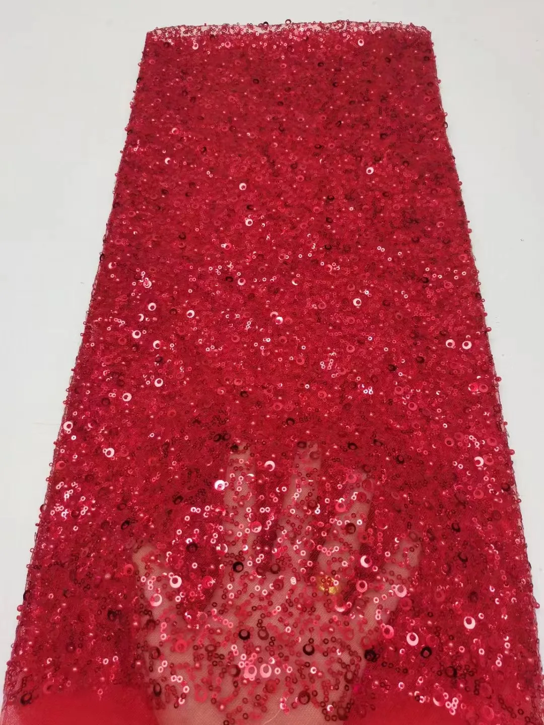 

2023 High Quality African French Tulle Lace Fabrics With Sequins Nigerian Mesh Net Lace Fabric For Wedding Party Sewing