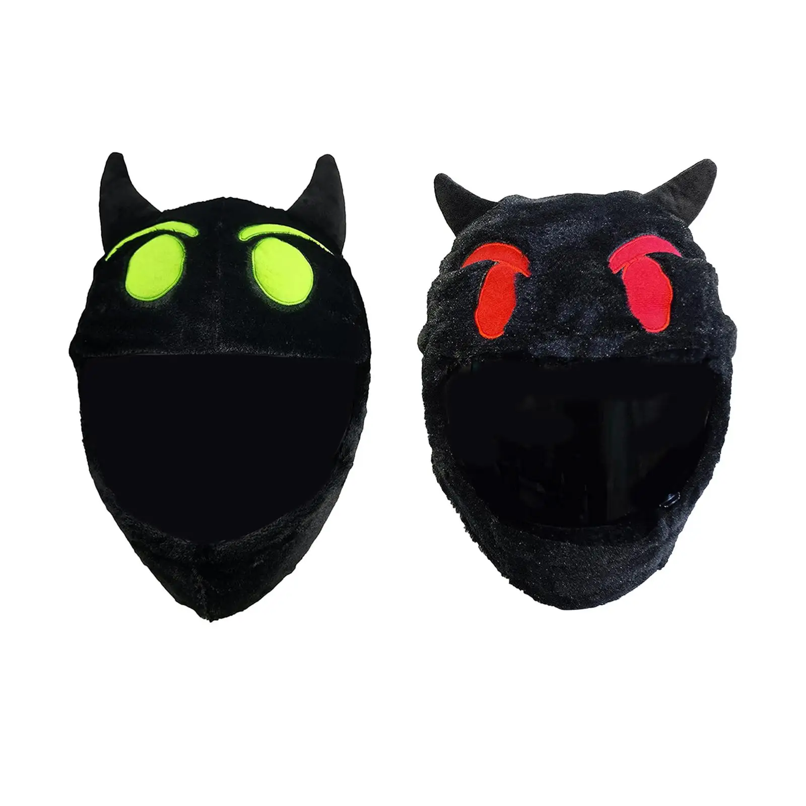 

Devil Helmet Cover Plush Helmet Cover Cute Decoration Easy to Install Eye Catching Style Gifts Increase Riding Fun