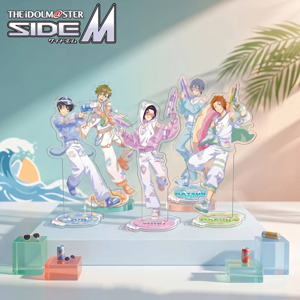 Фото Акриловая подставка-брелок The Idolm@ster SideM: Шики Натсуки, Харуна Рен (чиби-фигурки) для рабочего стола, декоративное украшение №1
