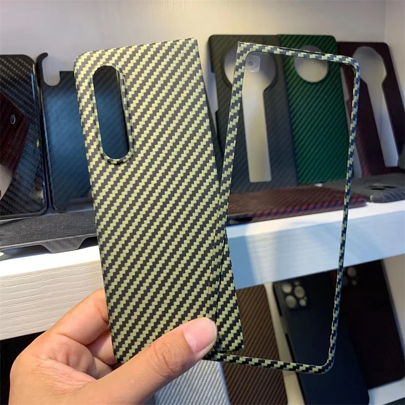 Really Carbon Fiber Case for Samsung Galaxy Z Fold3 Carbon Fiber Case Aramid Fiber Cover Galaxy Z Fold3 5G Ultra-thinPhoneCase