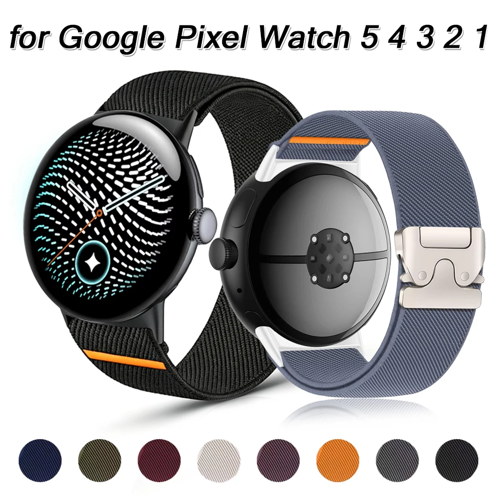 Фото Ремешок для Google Pixel Watch 5 4 3 2 41 мм 45 мм, спортивный браслет из парашютного нейлона, ремешок для Pixel Watch 5. №1