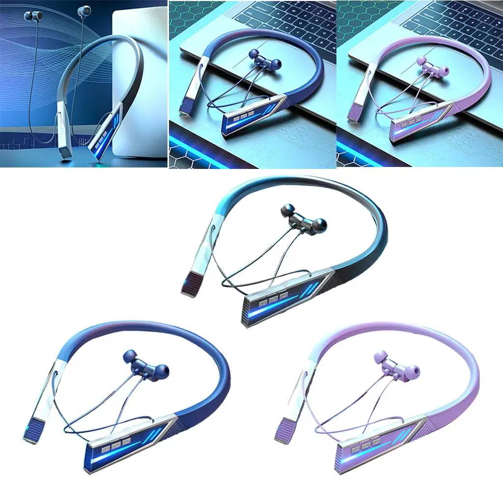 Наушники с подвесной шеей Bluetooth 5 2 встроенный микрофон голосовая помощь Гибкая