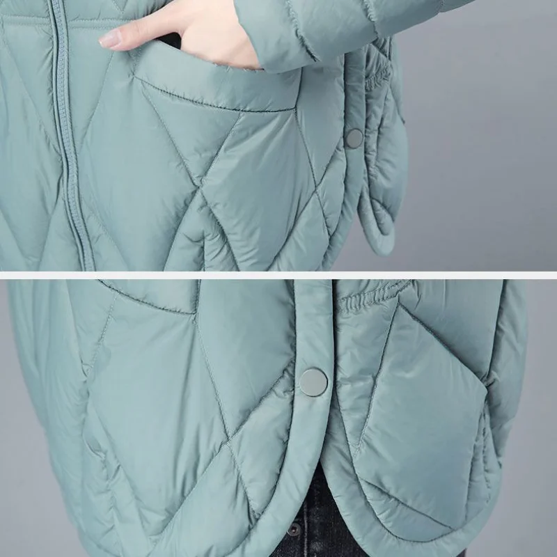Quilted Winter Cotton Jacket Women Parkas Warm Long Sleeve Lightweight Short Top Outerwear Slim Korean Fashion Coat New