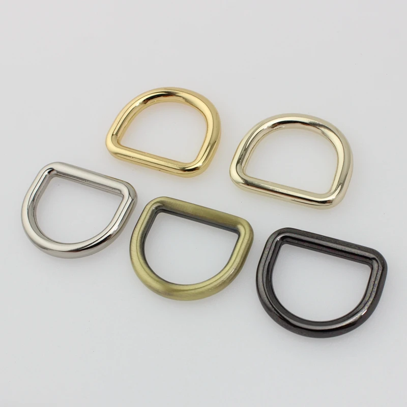 30pcs 4.5mm line,25*19mm 1 Inch 5 colors metal D Ring accessories for bags hardware welded d rings