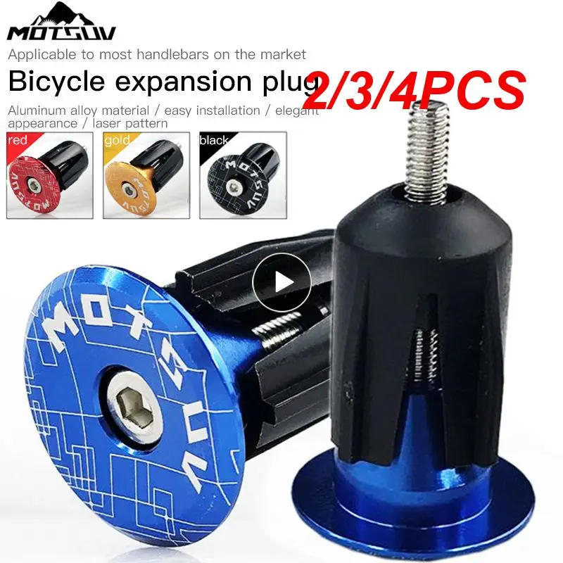 

4PCS 1 Pair Bike Grip Handle Bar End Cap Aluminium Alloy MTB Handlebar Grips Plugs Caps For Bicycle Handlebar Bicycle Parts New