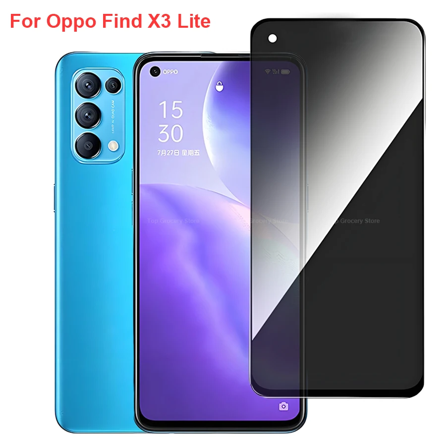Фото Для Oppo Find X3 Lite CPH2145 антишпион конфиденциальная защитная пленка из закаленного стекла, совместимая с пленкой для телефона Oppo FindX3 Lite №1