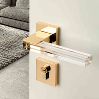 Modern style /Crystal texture/Mute Room Door Lock Handle Fashion Interior Door Lock Anti-theft Gate Lock Furniture Hardware