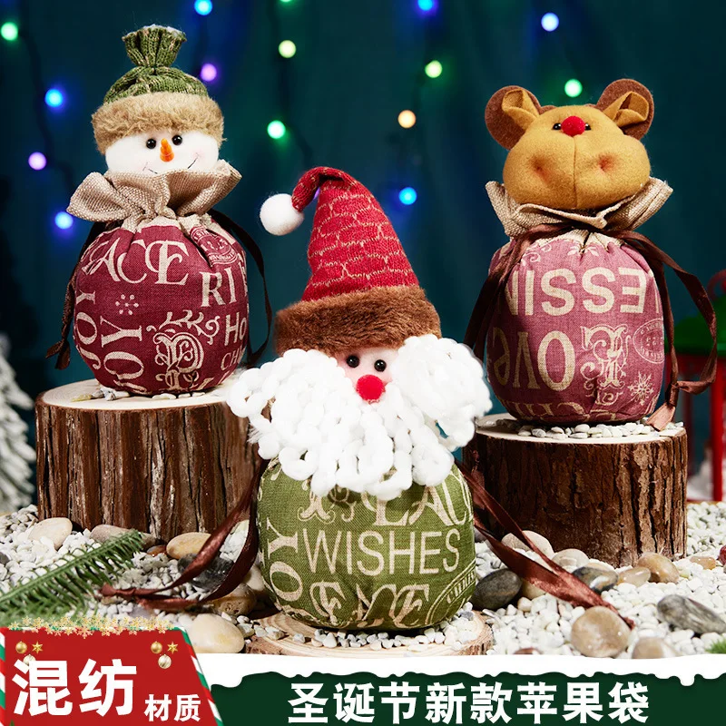 Новогодние пакеты для Яблоков с пересечением границ рождественские конфет на