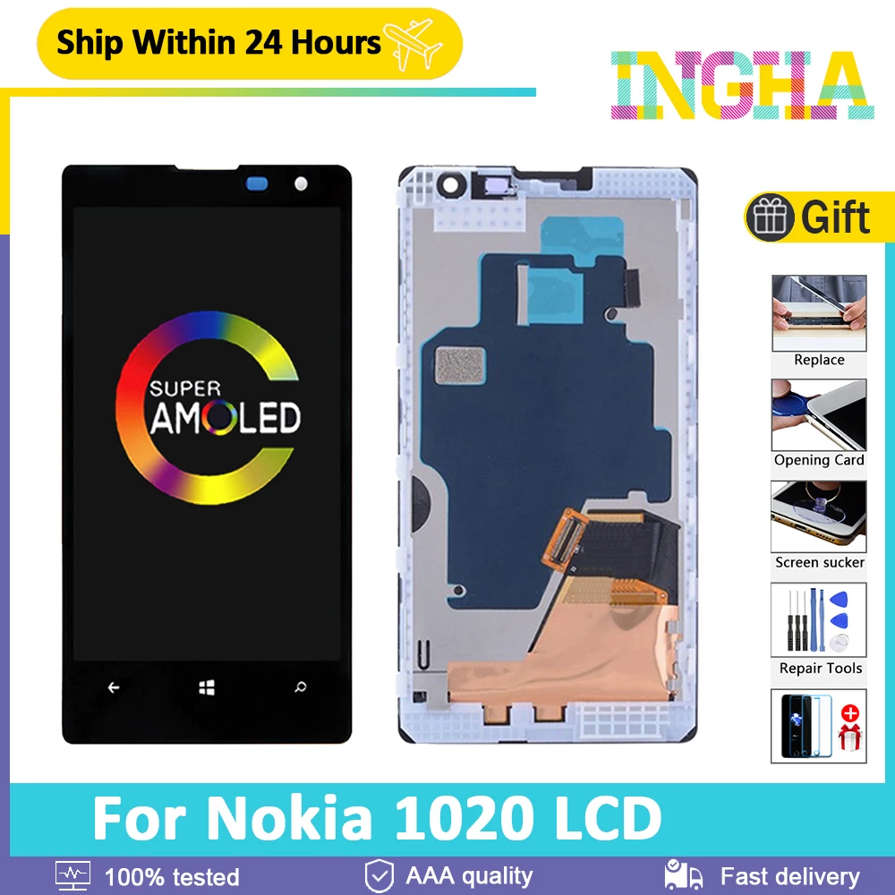 Оригинальный ЖК-дисплей 4 5 дюйма для Nokia Lumia 1020 сенсорный экран дигитайзер в сборе