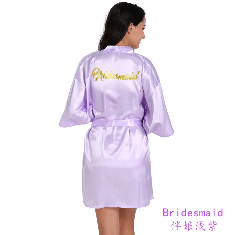 2022 Gilded Onion Powder Bridesmaid Morning Gown Wedding Dressing Gown Women's Thin Imitation Silk Cardigan Gown White