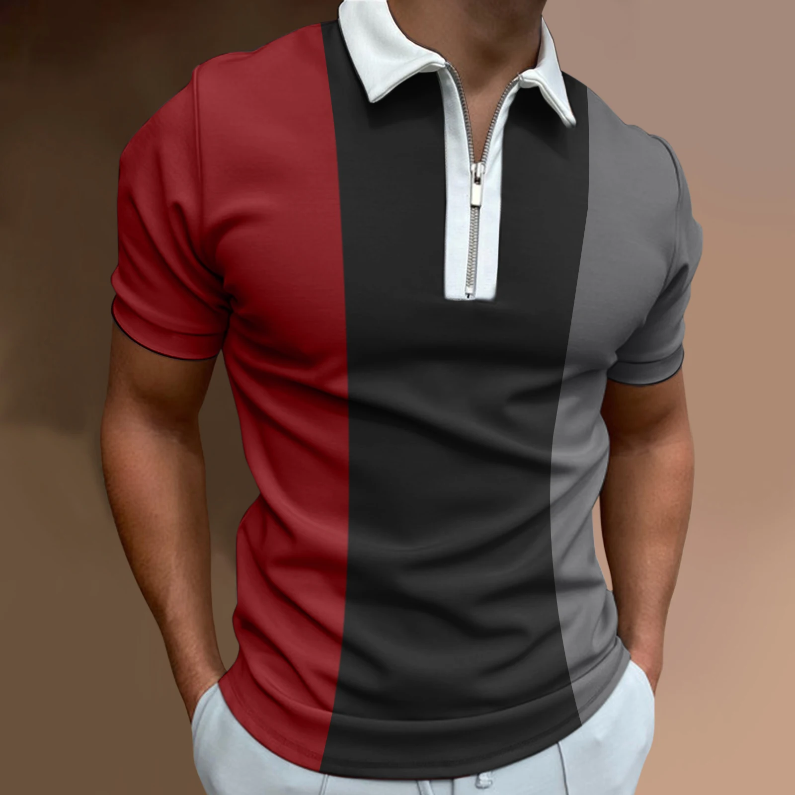 

The Stripe Multicolor Printed Polo Shirt 2022 Men's Short Sleeve Summer T-Shirt Men's Clothing European Size S-3XL Gulf