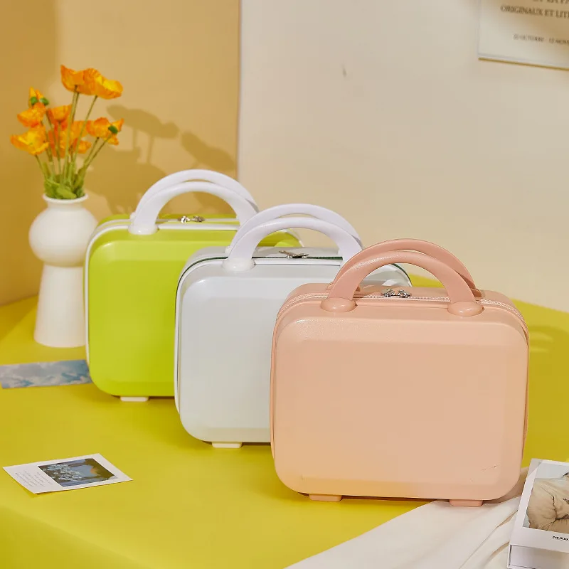 14 Inch Lightweight Unisex Small Portable Travel Boarding Box Simple Cosmetic Case Women ABS Makeup Storage Suitcase for Female