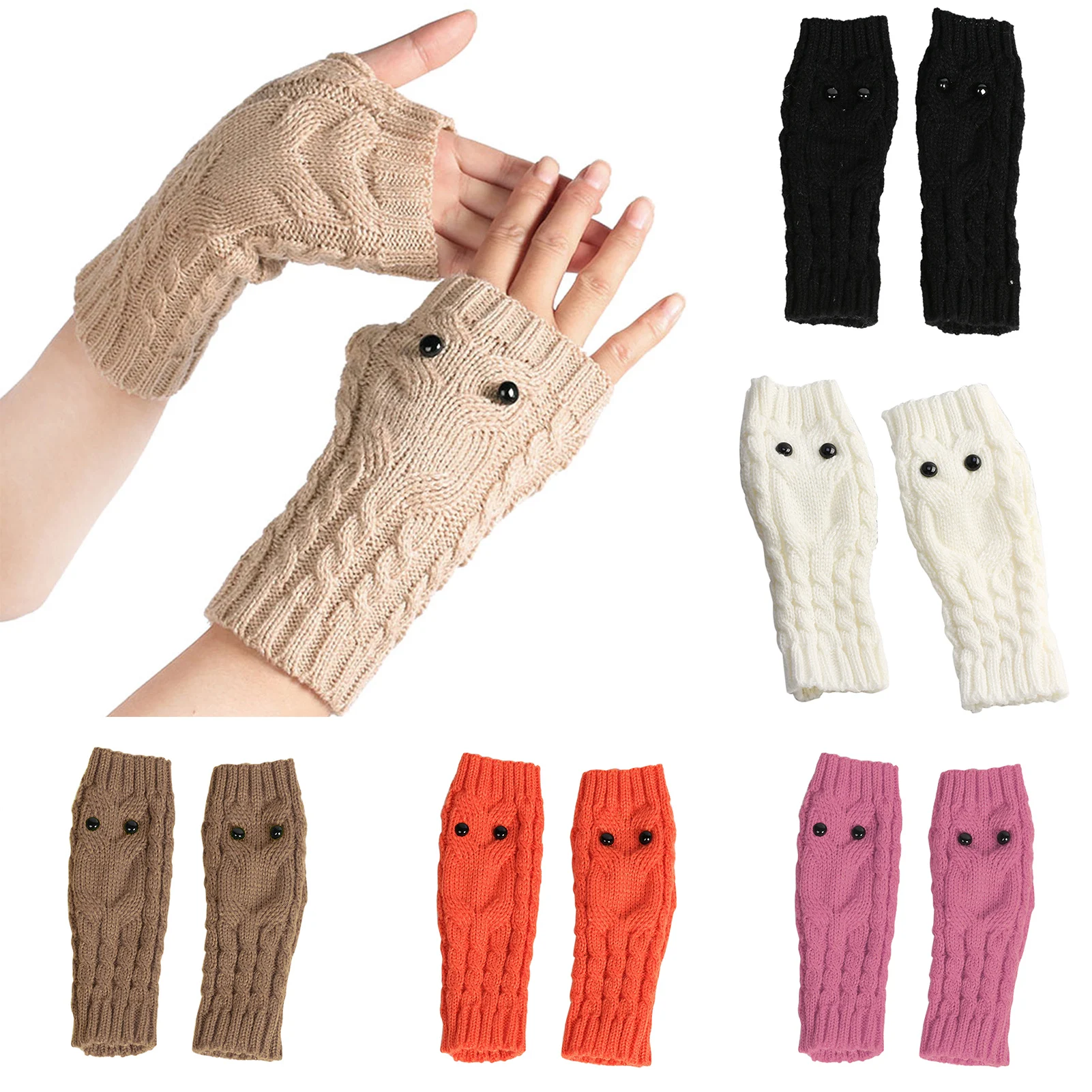 

Winter Knitted Fingerless Gloves For Women 1 Pair Fingerless Mittens Warm Stretchy Gloves Lightweight Fingerless Gloves Mittens