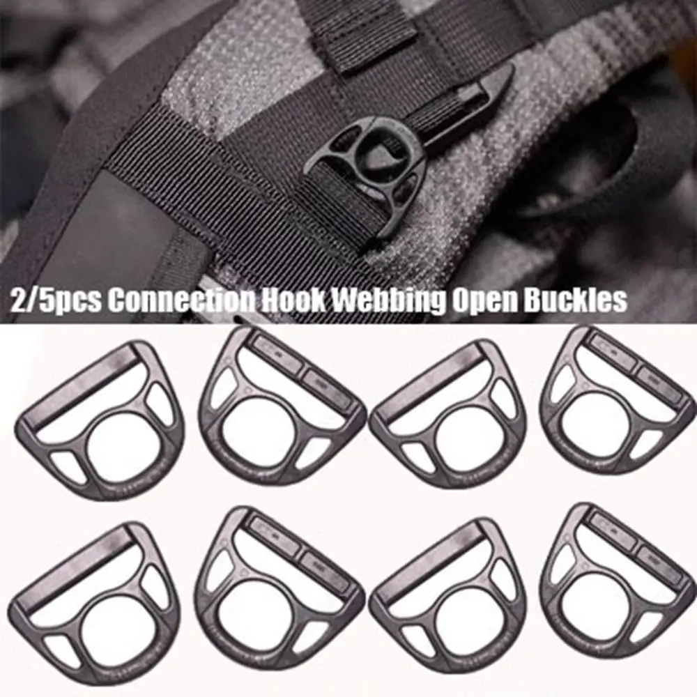 

2/5pcs 12/20/25/50mm Square Hook Survival Accessories Plastic Camping Equipment Black Webbing Buckles Outdoor Tool