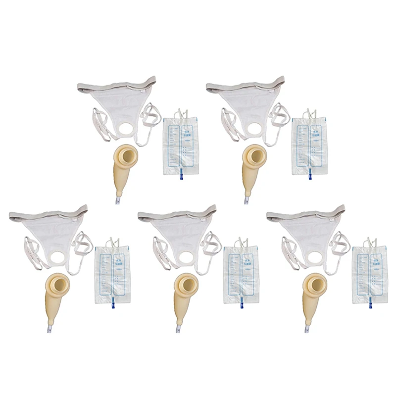 

5X Men Urinals Latex Urine Collector Bedridden Breathable Urine Bag Urinary Incontinence