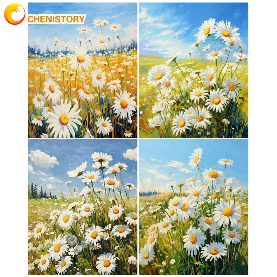 

CHENISTORY Interior Paint By Numbers Kit Paintings On Number Scenery Flower Painting Numbers For Home Decoration Unique Gift