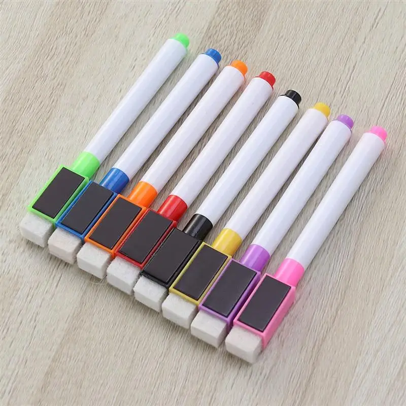 

Markers Erase Dry Whiteboard Pen White Board Marker Eraser Drawing Pens Supplies School Cap Fine Mini Colorful Magnet Tip Point