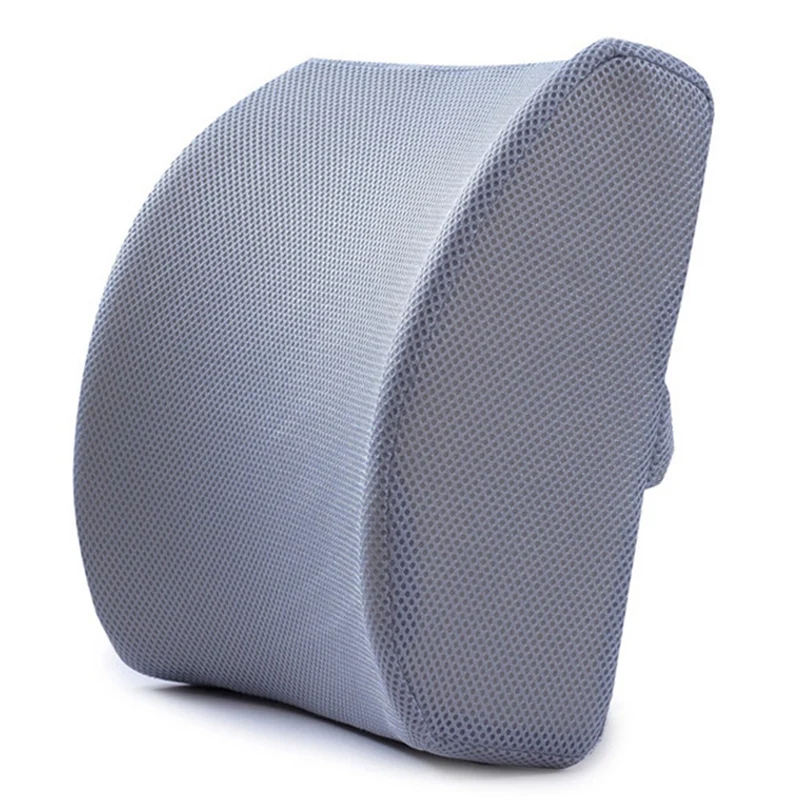 

Pure Color Memory Foam Waist Cushion Office Chair Waist Cushion Mesh Breathable Cushion Slow Rebound Pillow for Office