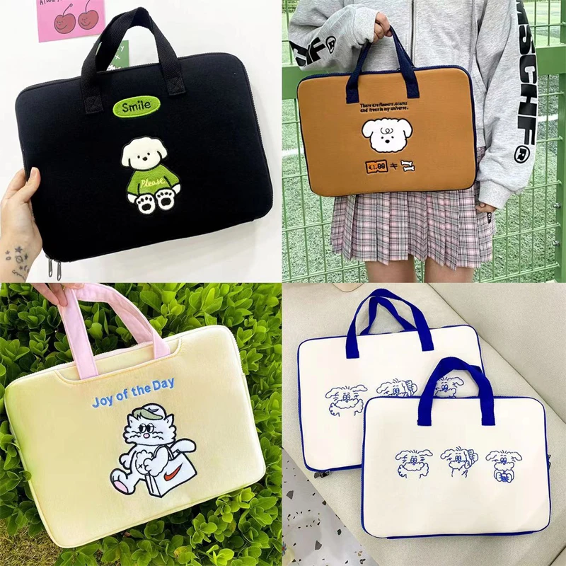 

Cute Laptop Sleeves 11 13.3 15 Inch Hand Holding Tablet Briefcase for IPad Pro Air 5 10.9 Macbook Air Pro 13 M1 Magicbook Bag