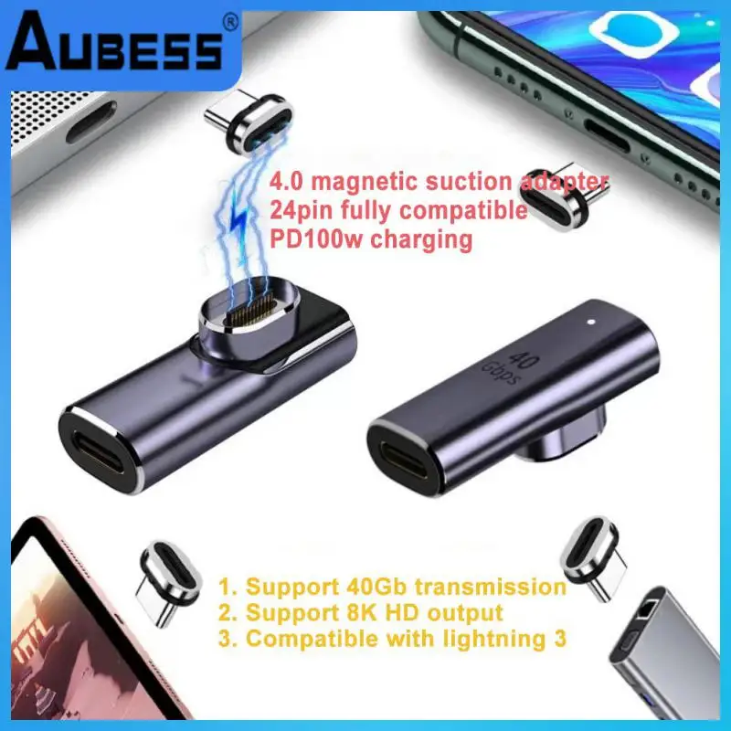 

100 Вт Быстрая зарядка Usb C в Type C конвертер Магнитная передача данных 8k @ 60 Гц Стандартный Алюминиевый сплав 40 Гбит/с