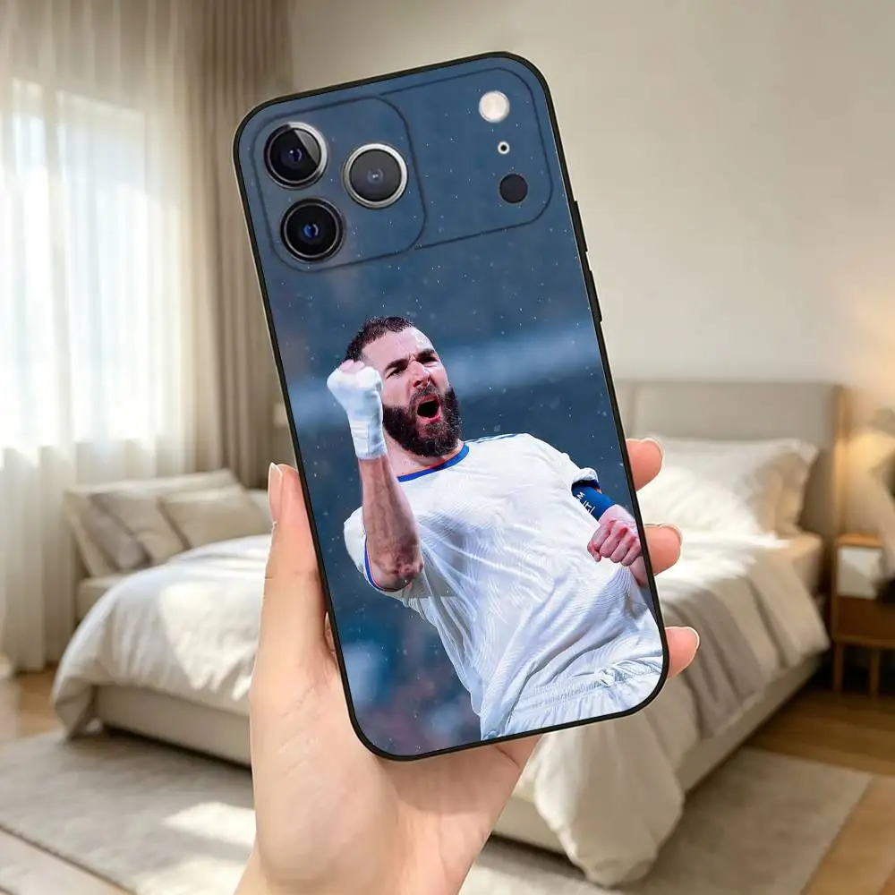 Фото Чехол для телефона Karim Benzema-A F-Football для iPhone 17, 16, 15, 14, 13, 12, 11 Plus, Pro Max и других моделей, мягкий черный чехол, подарок. №4