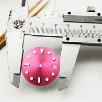 luminous mechanical dial pink sunray dial replacement accessories for nh35 movement