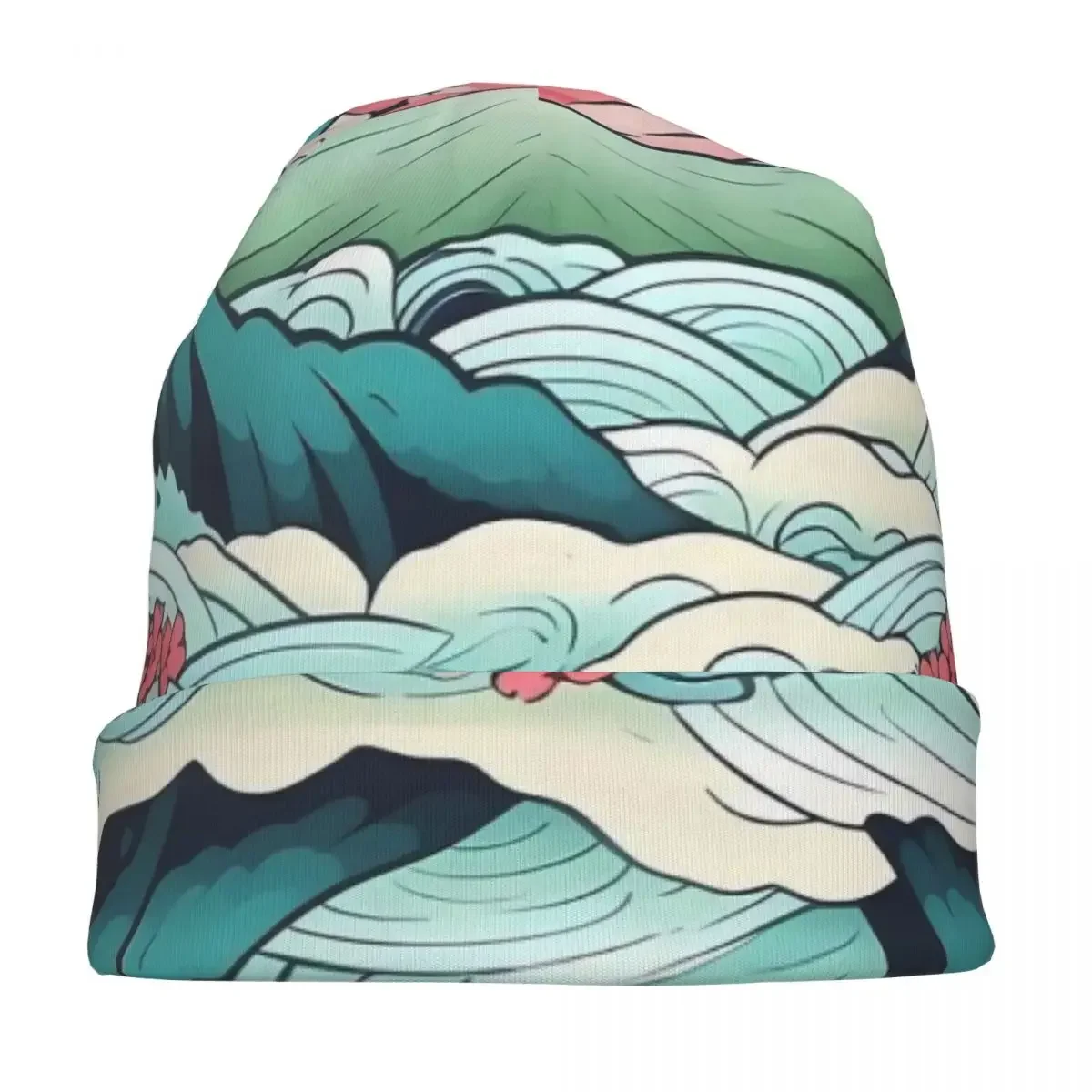 Японские шапки-бини с японским пейзажем вязаная шапка Kpop повязка на голову для