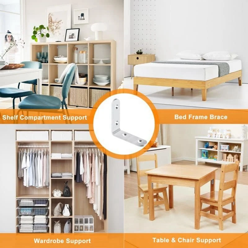 Толстый L-образный кронштейн рандомный с винтовым соединением угловой для