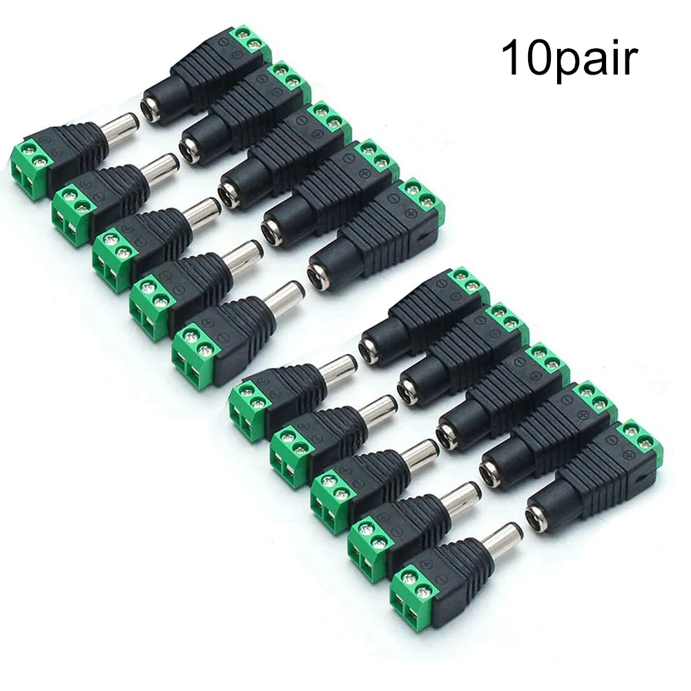 

Adapter CCTV Connector 20pcs Black DC Connector Male Female Power Connector