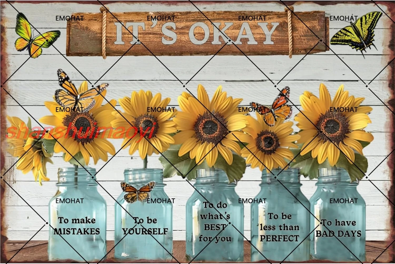 EMOHAT Винтажный металлический знак с подсолнухом это добро пожаловать чтобы