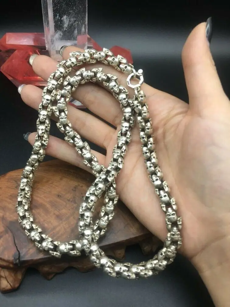 Редкое китайское тибетское серебряное ожерелье ручной работы Мяо ювелирные