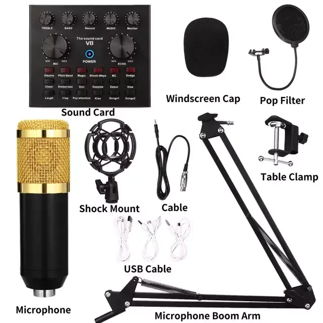 800 Karaoke Microphone BM800 Studio Condenser Mikrofon Mic bm-800 For KTV Radio Braodcasting Singing Recording computer
