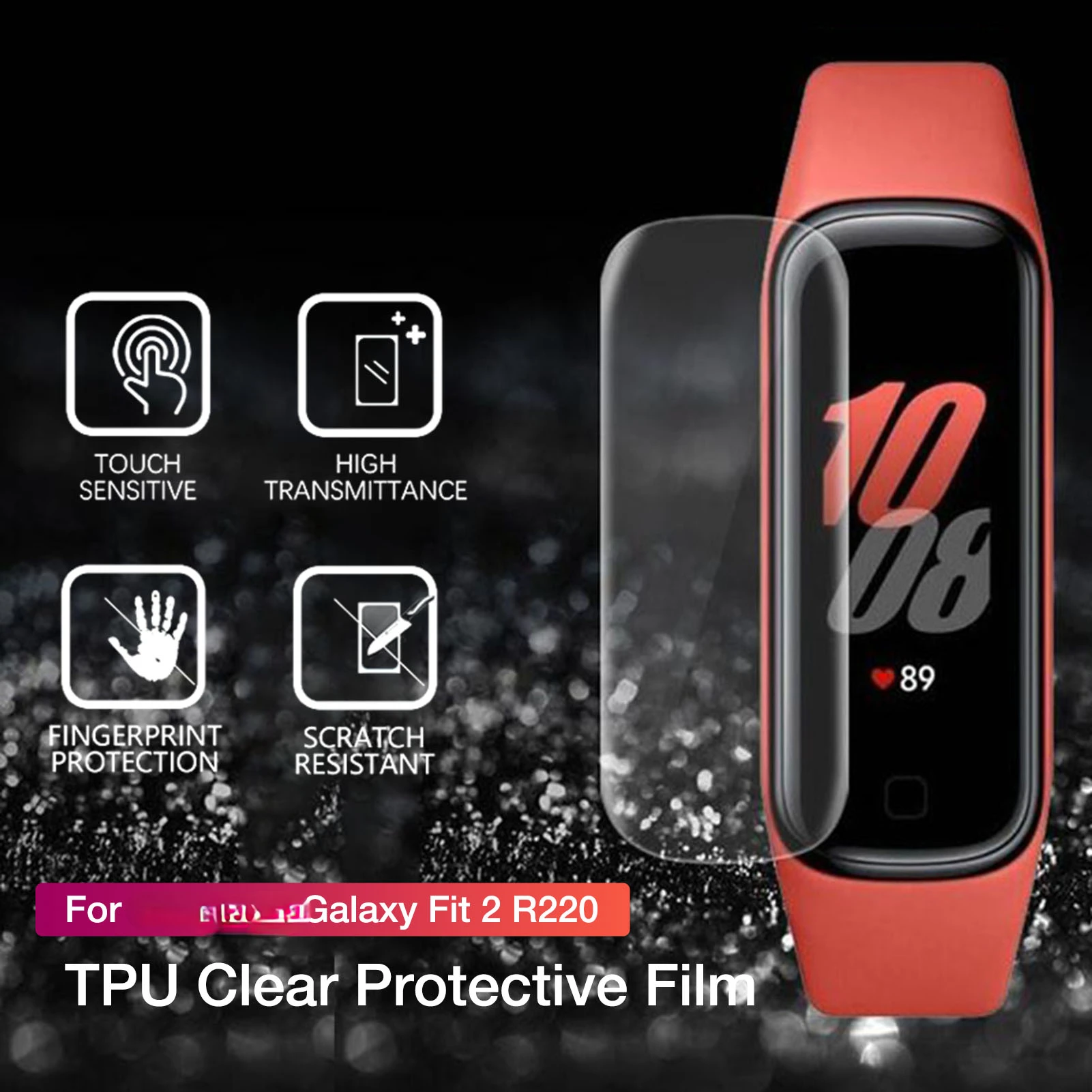 

PCS Replacement Screen Protector For Samsung Galaxy Fit 2 R220 Smart Bracelet Screen Protective Film Anti-scratch Agreeable