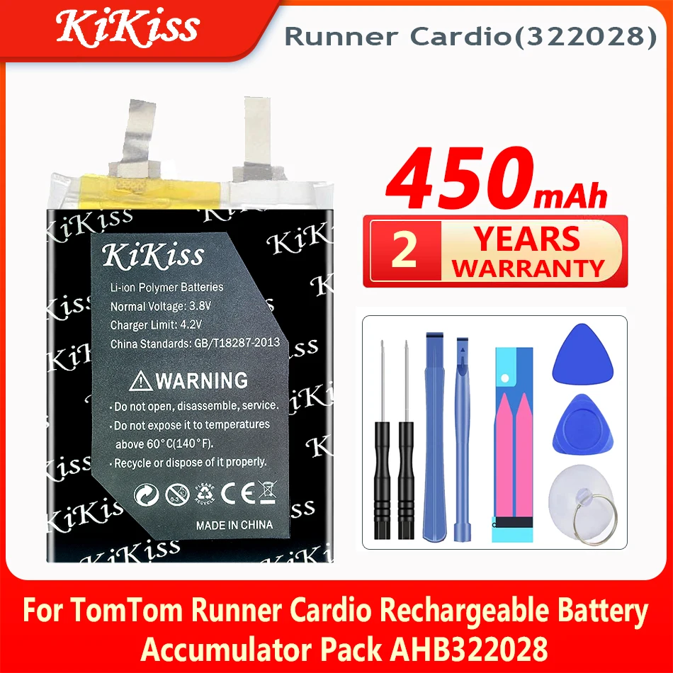 

450mAh Battery for TomTom Runner Cardio Watch Battery New Li-Polymer Polymer Rechargeable Accumulator Pack AHB322028