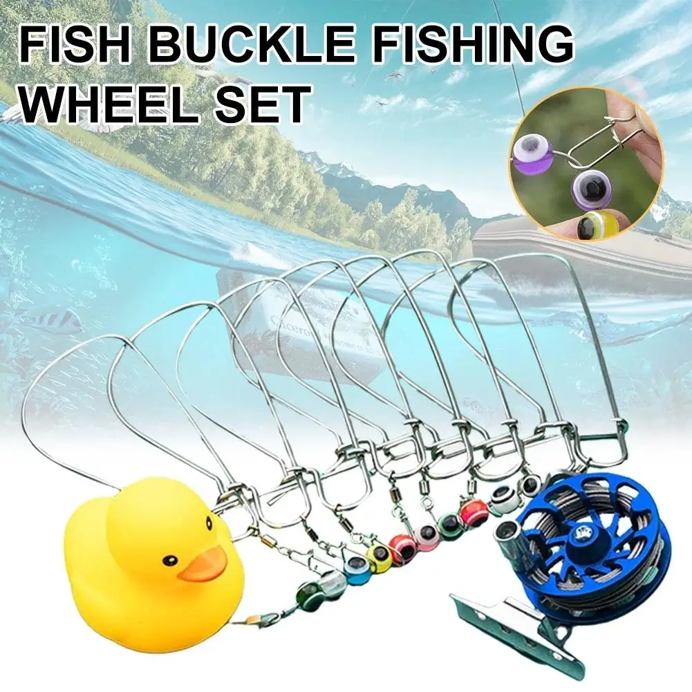 

1PCS Fishing Stringer With Float Reel Stainless Steel Fishing Snaps Fish Lock Keep Fish Alive Fishing Accessories
