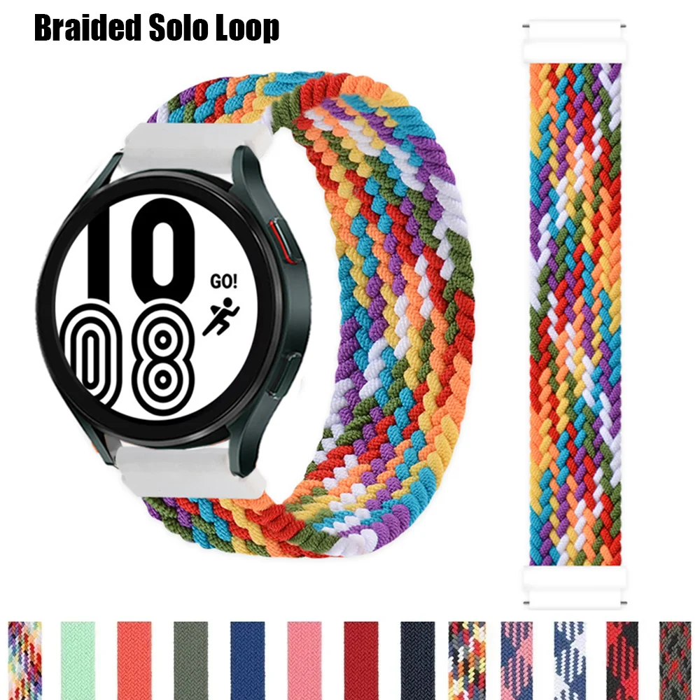 

Ремешок Соло для Samsung Galaxy watch 6/5/4 classic/active 2, плетеный спортивный браслет для Amazfit Gtr Gts 4-3-pro-2e, 22 мм/20 мм