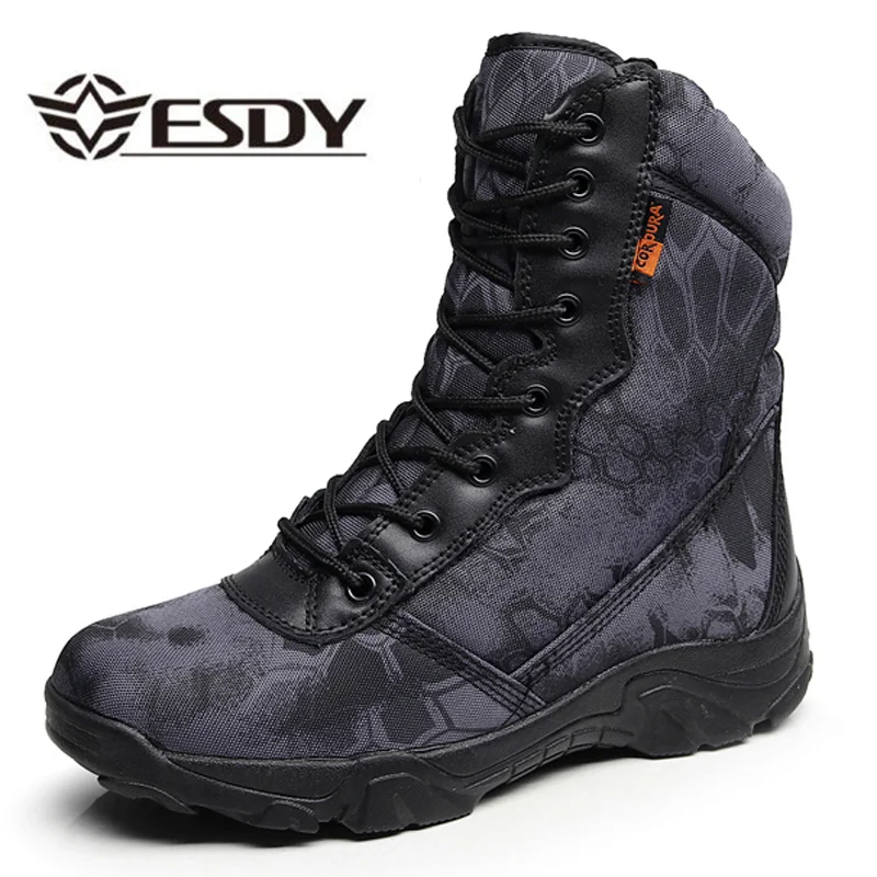 

Outdoor Camping Climbing Wearproof Tactical Boots Men Training Hunting Desert Jungle Camouflage Breathable Hiking High Shoes