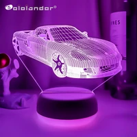 new sports car 3d illusion lamp for kids bedroom decor nightlight touch sensor atmosphere birthday gift supercar led night light