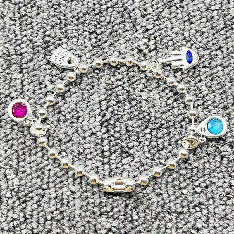 

2023 unode50 Exquisite and Fashionable Electroplated 925 Silver Crowd Women's Bracelet Romantic Gift with Optional Hanging Parts