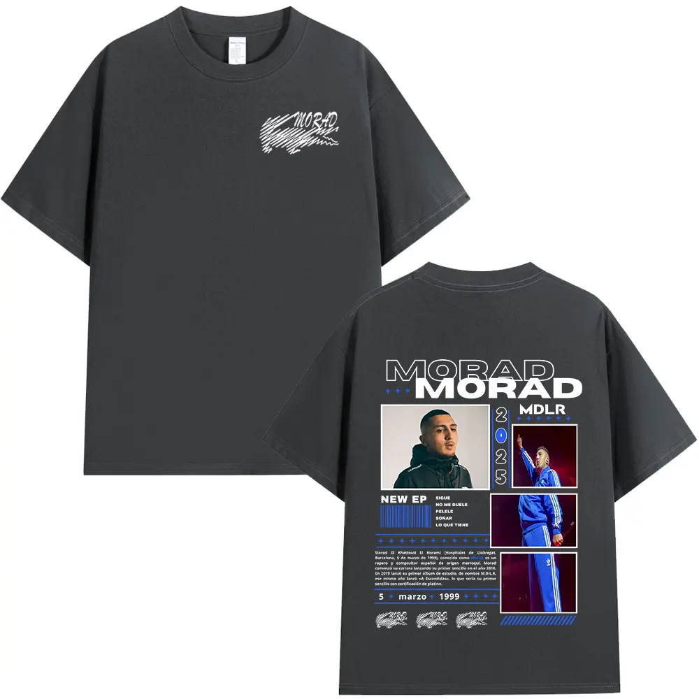 Фото Рэпер Morad M.D.L.R, футболки с графическим рисунком, мужская и женская одежда, модная винтажная футболка, хлопковые повседневные футболки большого размера с короткими рукавами №3
