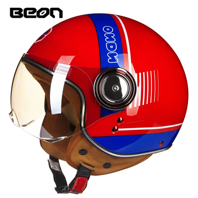 BEON B-110B Motorcycle Accessories Jet Helmet Open Face Motorcycle Custom Scooter Matt Black Capacete Cascos Para Casque Moto enlarge