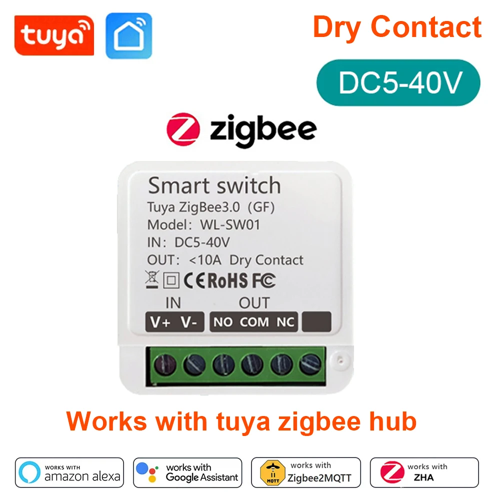 Kayesmart Модуль переключателя Tuya Smart Dry Contact Wi-Fi/Zigbee