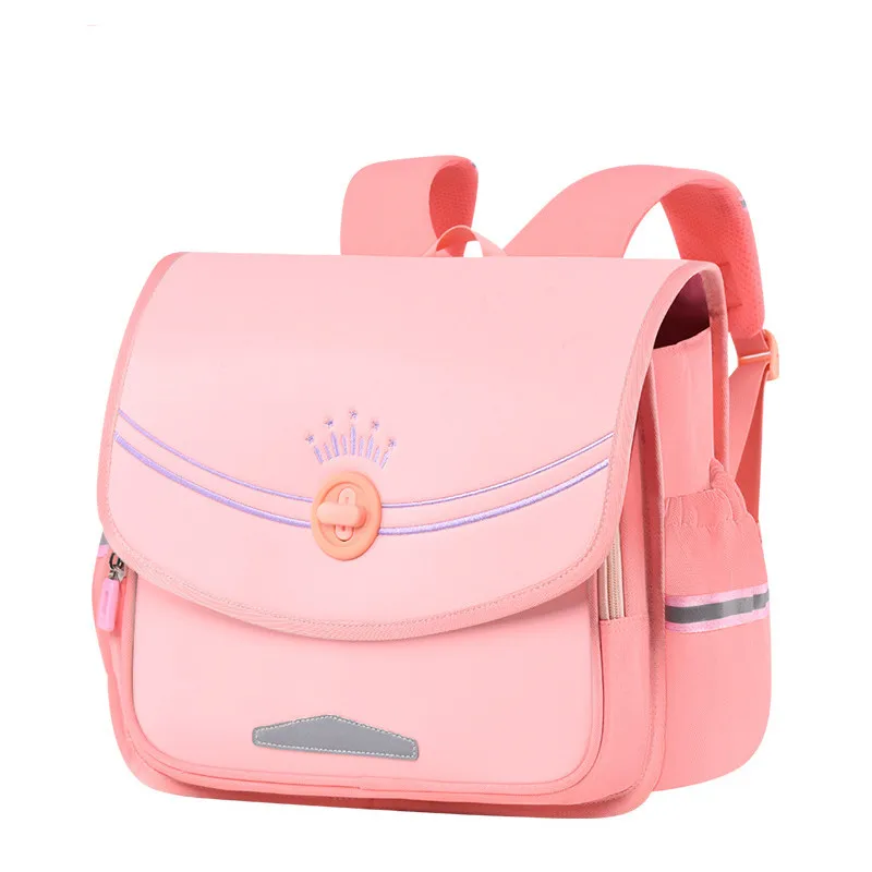 

2022 NEW Elementary School Children's Bag Horizontal Flip Book Bag Boys And Girls Waterproof Backpack PU Square Light Bags