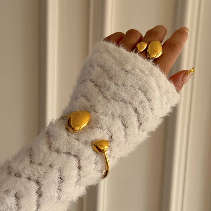 Минималистичное высококачественное регулируемое открывающееся кольцо на палец