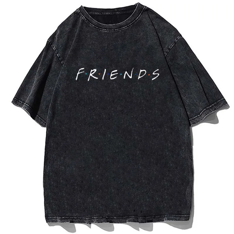 

Модная забавная мультяшная футболка для ТВ-шоу с друзьями, женская футболка с рисунком лучших друзей в стиле Харадзюку, футболка в Корейском стиле, Винтажный Мужской Топ