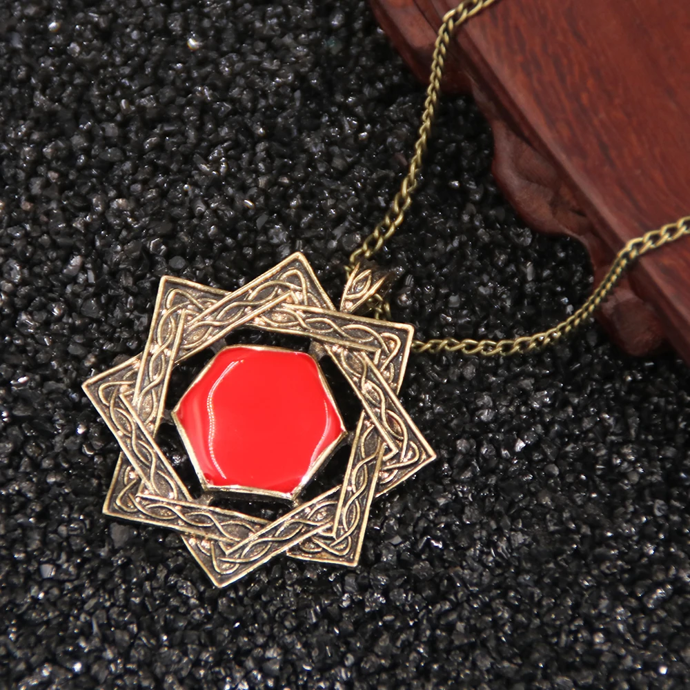 

The Elder Scrolls 5 Skyrim Necklaces Amulet Of Mara Dark Brotherhood Metal Choker Red Crystal Pendant Necklace Cosplay Jewelry