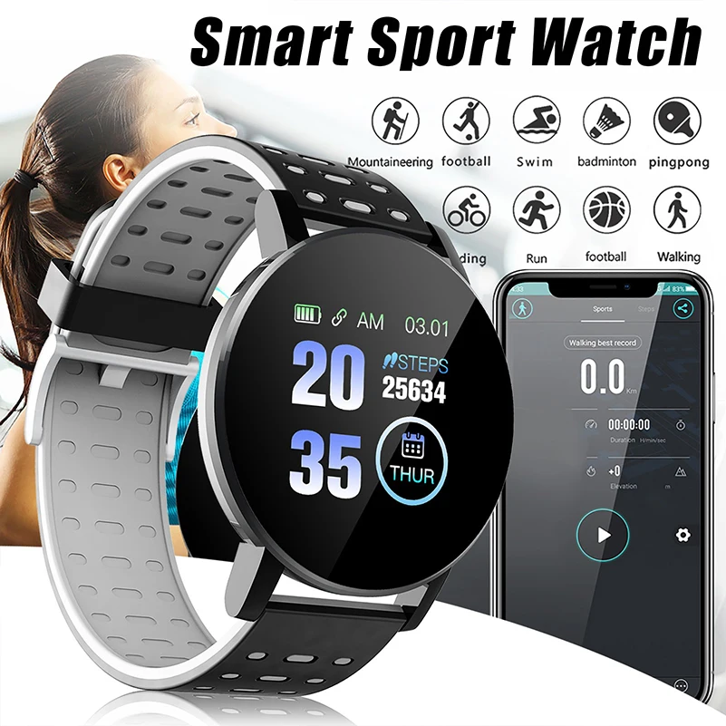 

Smart Watch For Men 119Plus Fitness Watches Women Smartwatch Waterproof Smart Band Clock For Android IOS Intelligente