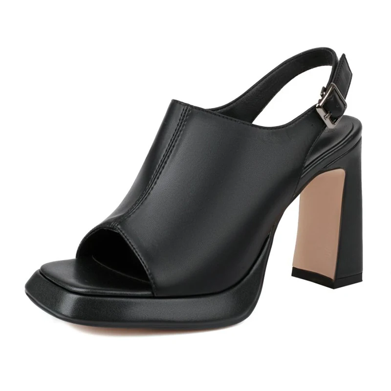 

Summer Fashion Women Sandals Square Open Toe Design Buckle Strap Heel Sandals Simple Comfortable Platform Shoes For Female