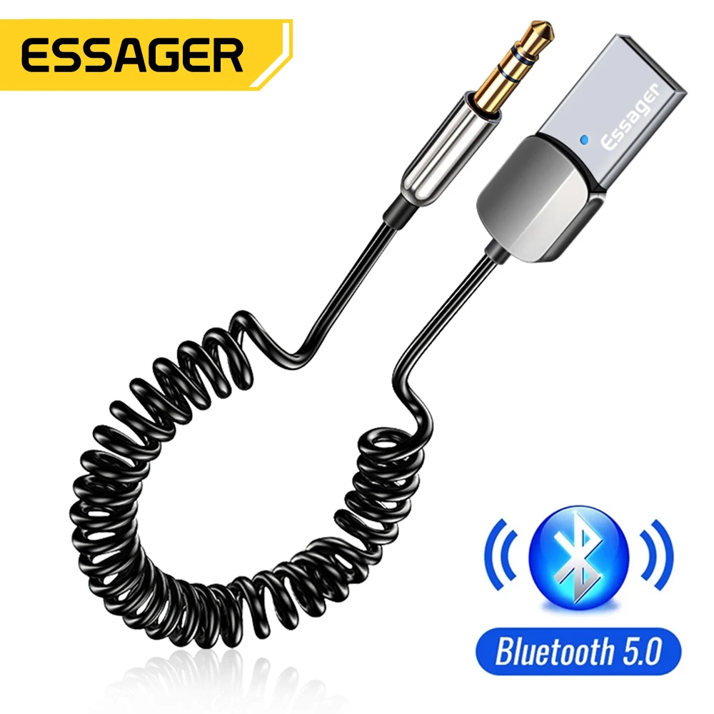 Essager Aux Bluetooth Adapter Audio Cable For Cars USB Bluetooth 3.5mm Jacks Receiver Transmitter Music Speakers Dongle Handfree