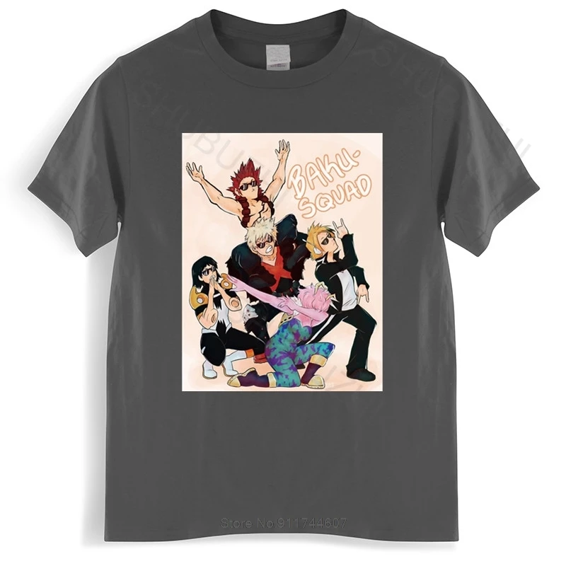 Mens t shirt Memesquad 2k18 T Shirt Bnha Mina Ashido Bakugo Katsuki Denki Kaminari Sero Hanta Kirishima fashion tee-shirt